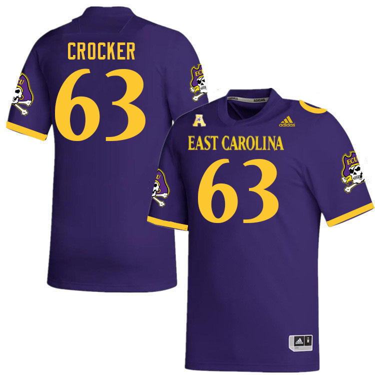 Men #63 Jake Crocker ECU Pirates College Football Jerseys Stitched Sale-Purple